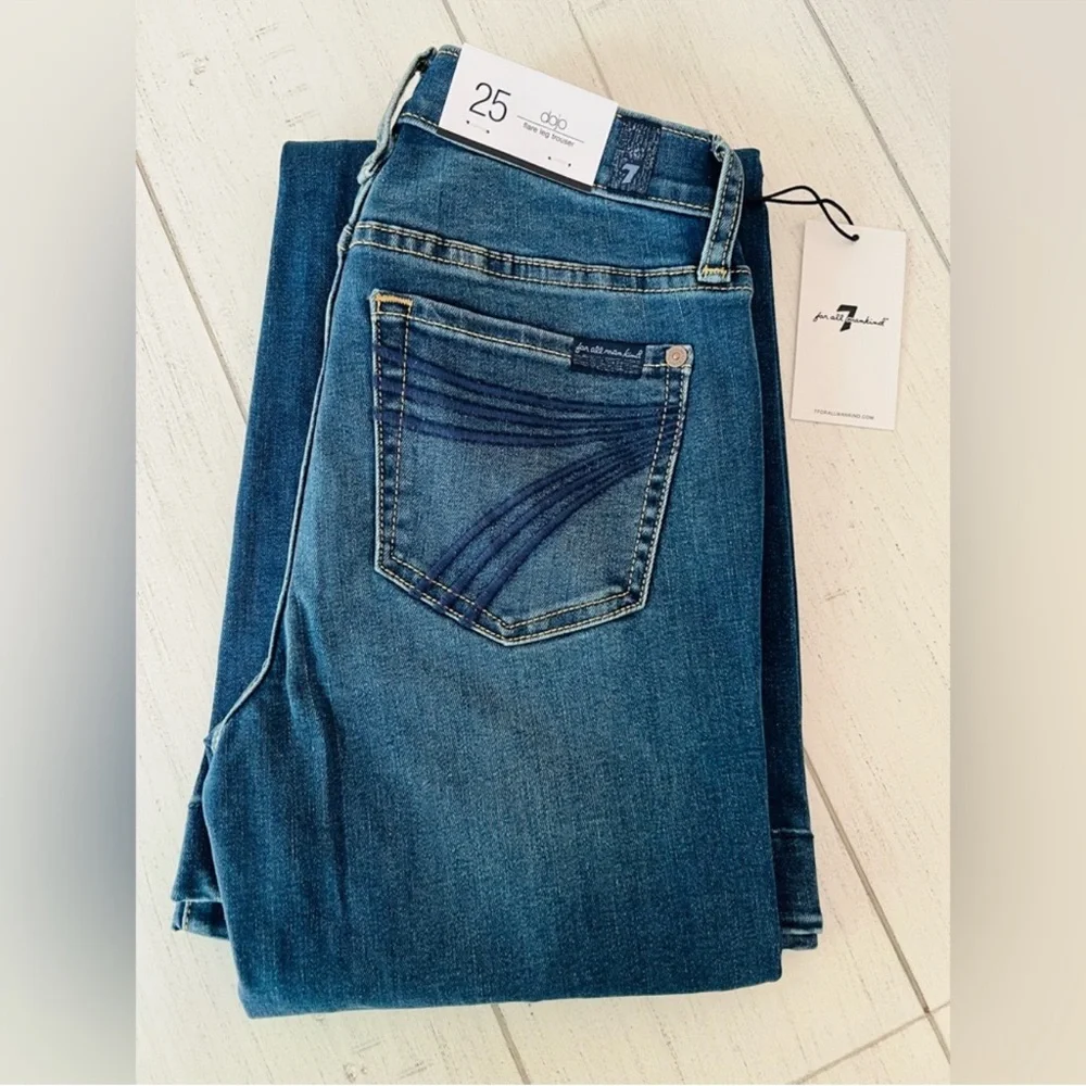 7 For All Mankind Dojo Original Jeans Women's Flare Leg Trousers NWT Size 25 AUM